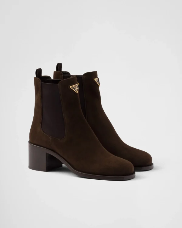 Ankle Boots And Boots*Prada Suede booties Darkbrown