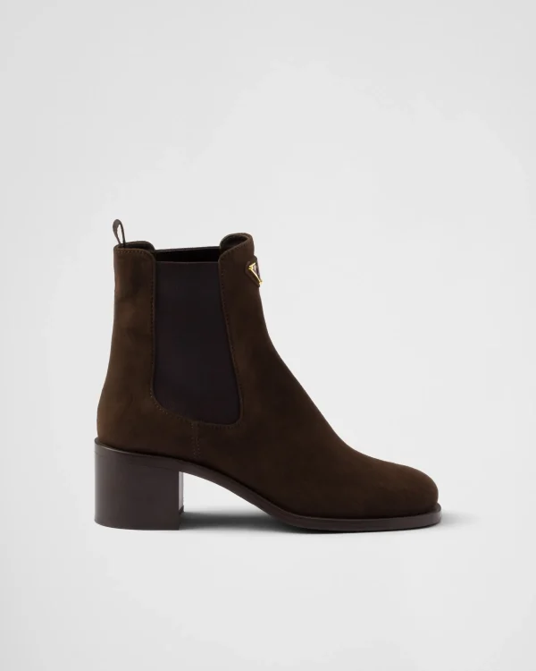 Ankle Boots And Boots*Prada Suede booties Darkbrown