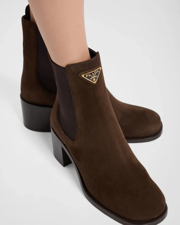 Ankle Boots And Boots*Prada Suede booties Darkbrown