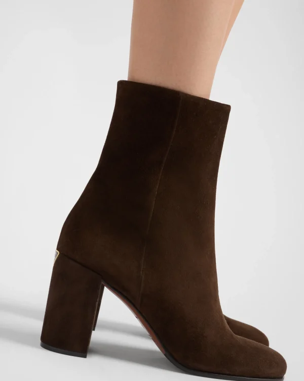 Ankle Boots And Boots*Prada Suede booties Darkbrown