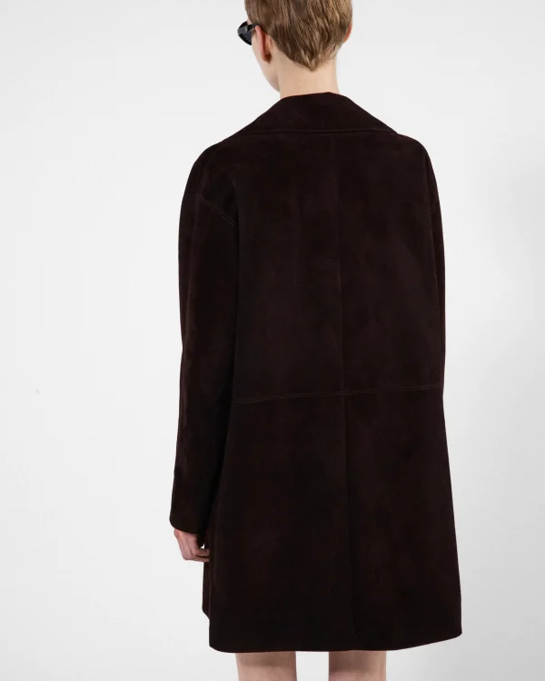 Leather Clothing*Prada Suede coat Coffee