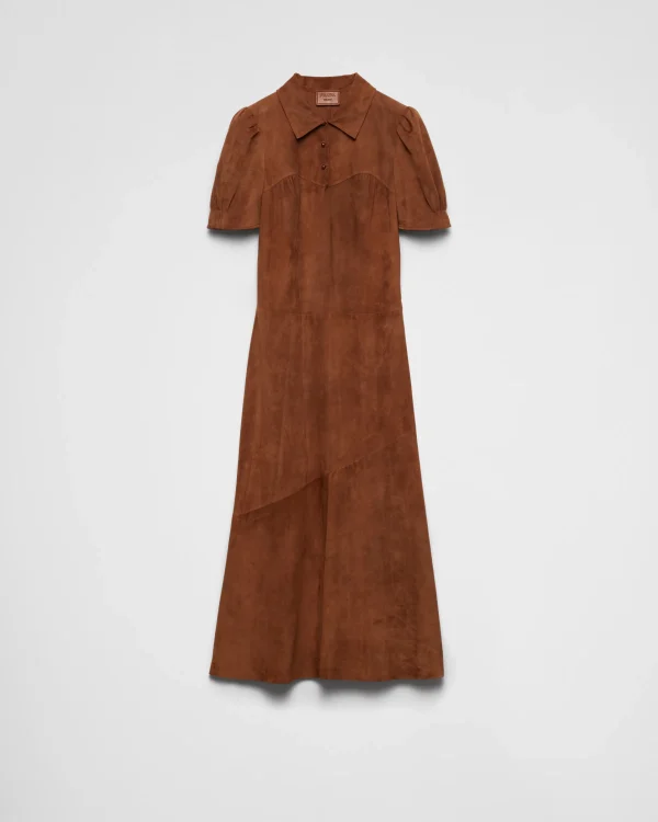 Leather Clothing*Prada Suede dress Palisander