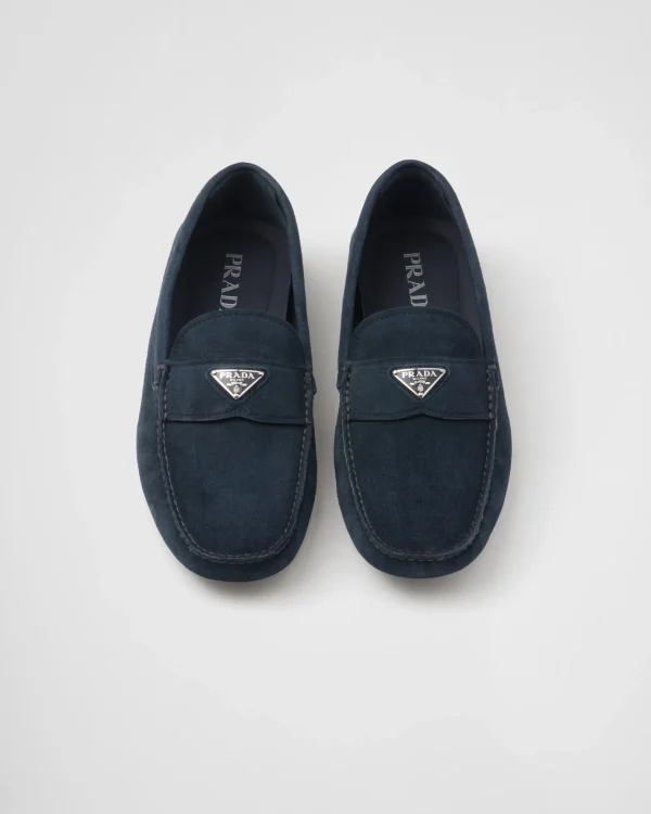 Driving Shoes*Prada Suede driving shoes Navy