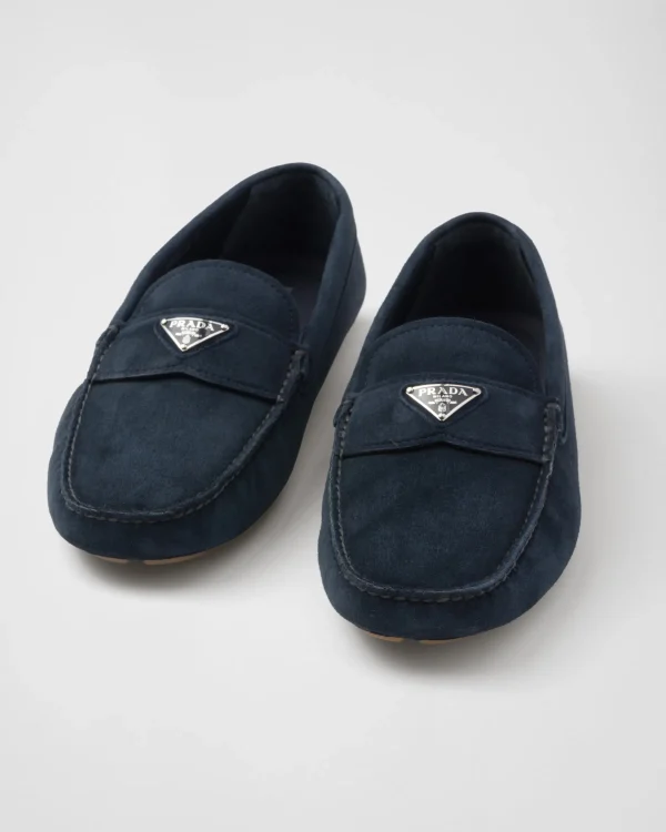 Driving Shoes*Prada Suede driving shoes Navy