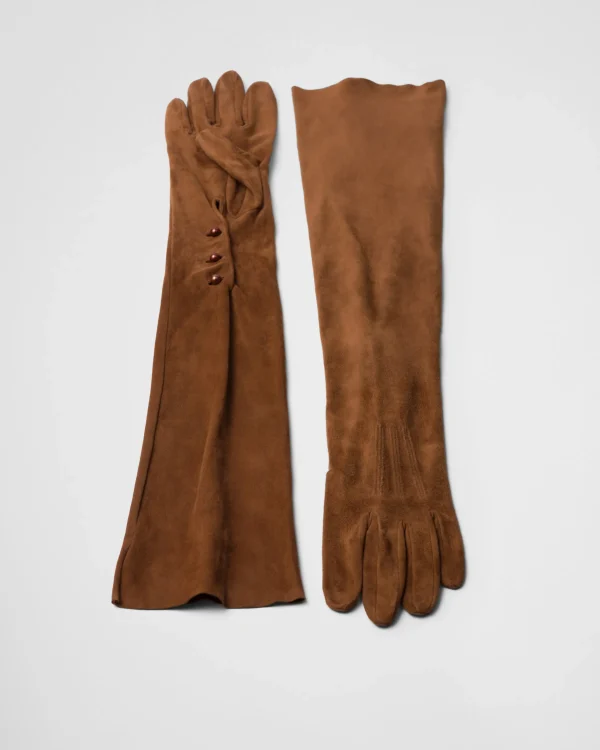 Hats And Gloves*Prada Suede gloves Palisander