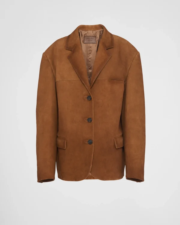 Leather Clothing*Prada Suede jacket Tobacco