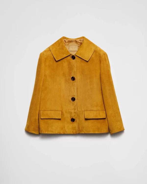 Leather Clothing*Prada Suede jacket Mustard