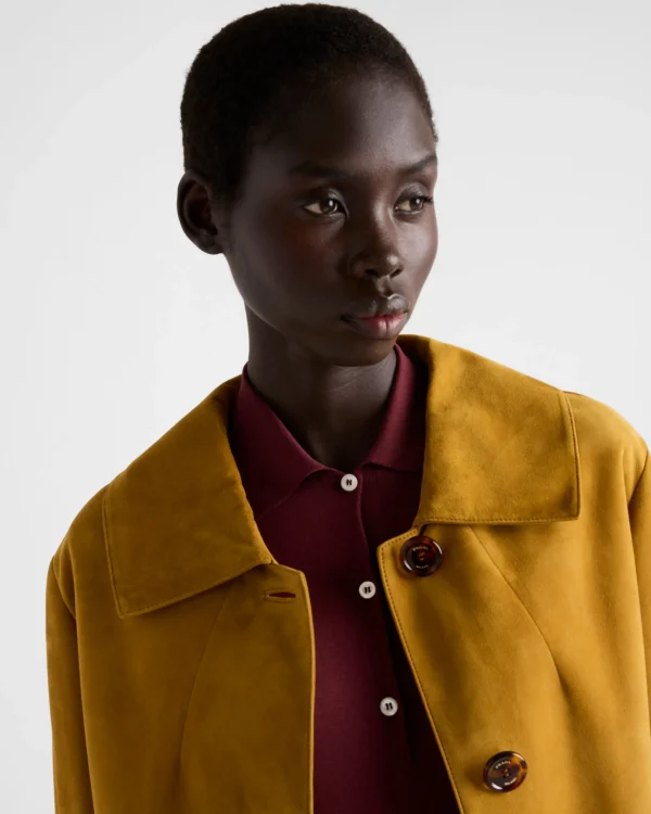 Leather Clothing*Prada Suede jacket Mustard