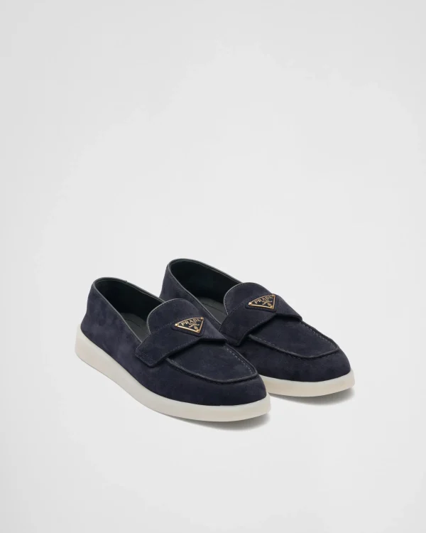 Loafers And Lace-ups*Prada Suede leather loafers Navy