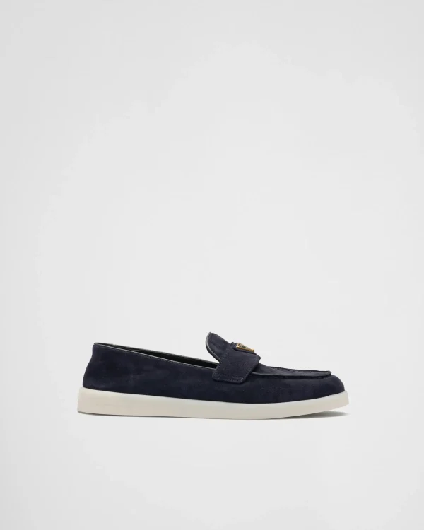 Loafers And Lace-ups*Prada Suede leather loafers Navy