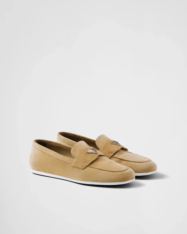 Loafers*Prada Suede loafers Ecru