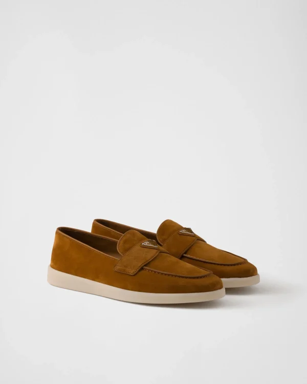 Loafers*Prada Suede loafers Cognac