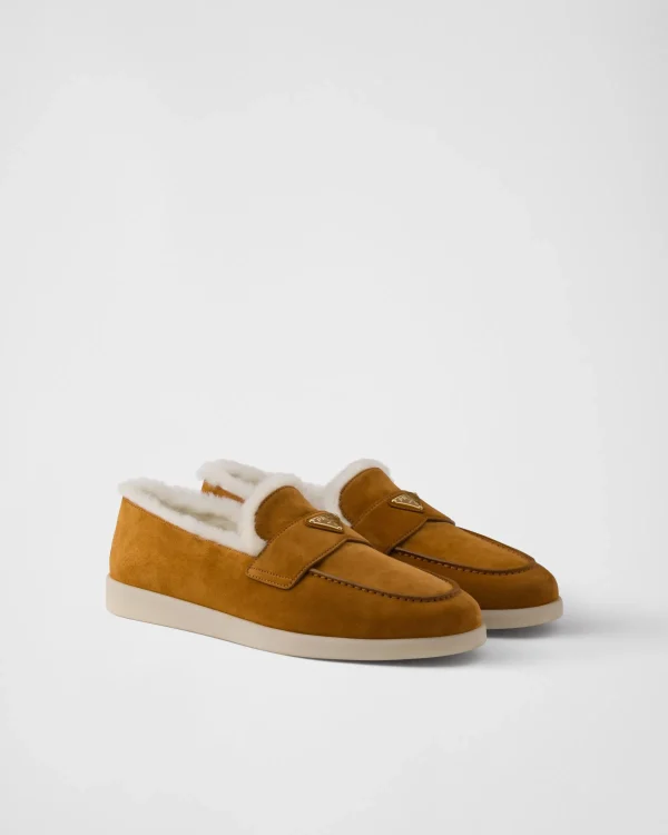 Loafers*Prada Suede loafers Cognac