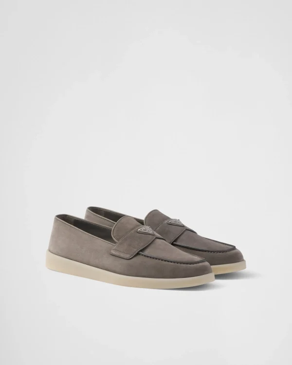 Loafers*Prada Suede loafers Gravelgray