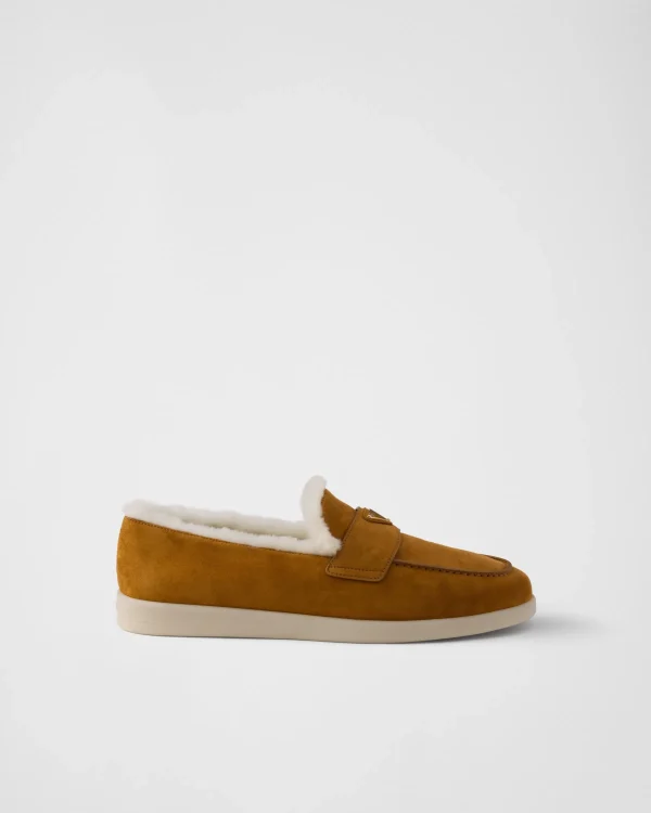 Loafers*Prada Suede loafers Cognac