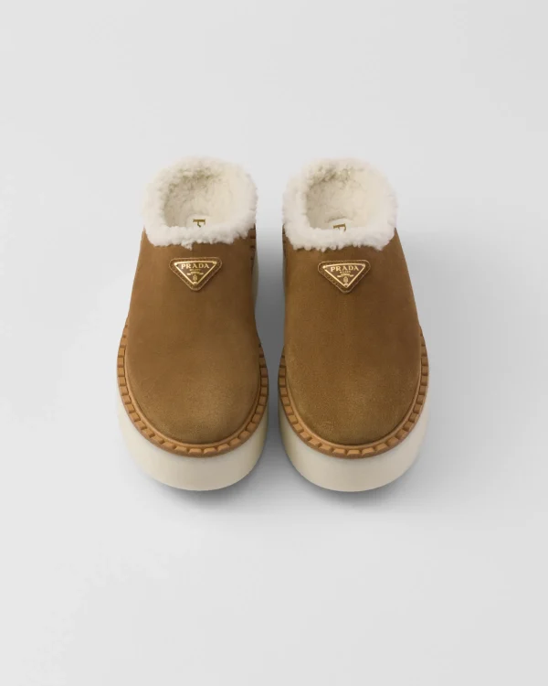 Slippers And Mules*Prada Suede mules Cinnamon