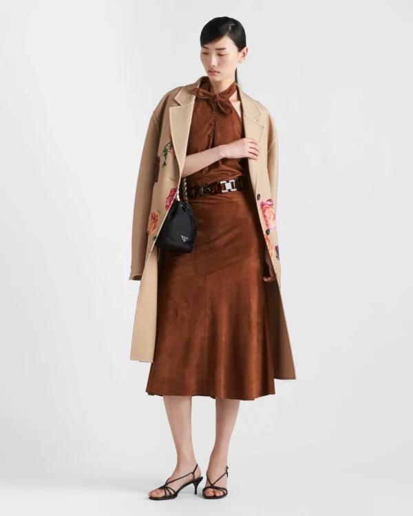 Leather Clothing*Prada Suede skirt Palisander