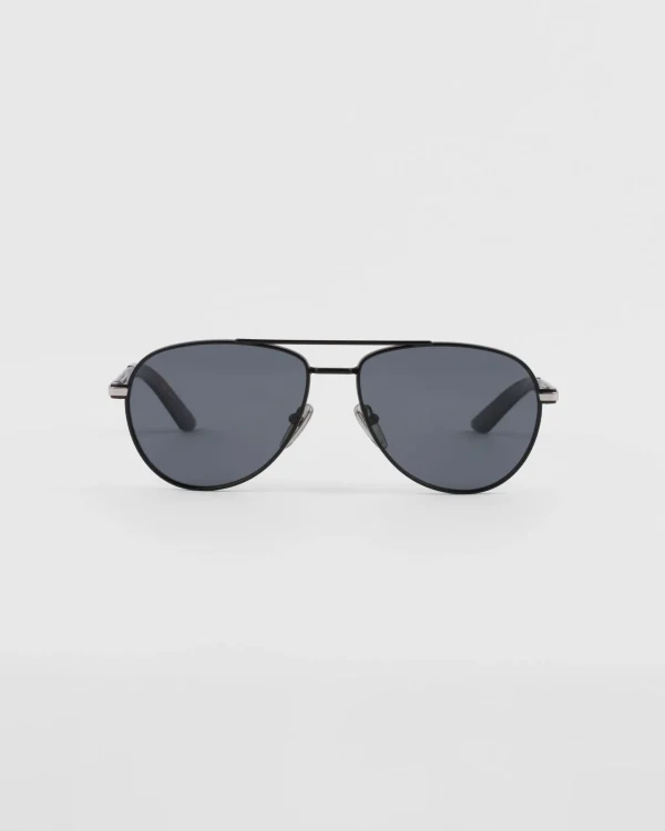 Sunglasses*Prada Sunglasses with iconic metal plaque Polarizedblacklenses