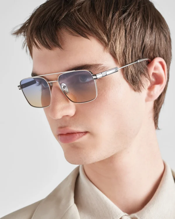 Sunglasses*Prada Sunglasses with iconic metal plaque Irisshadedsunlenses