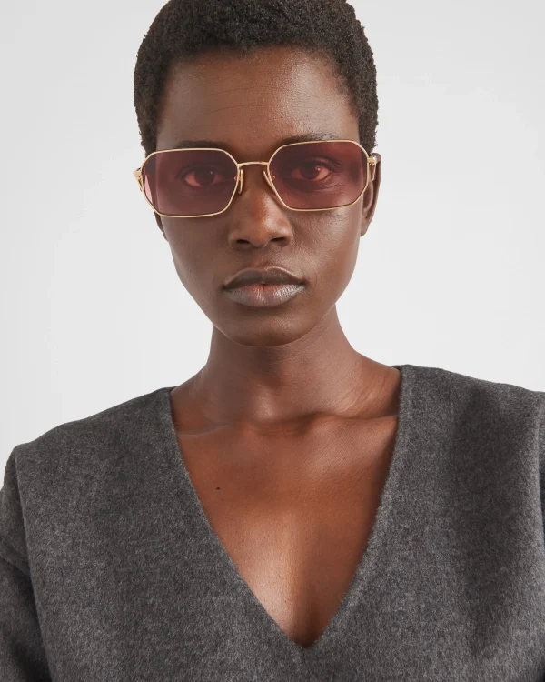 Sunglasses*Prada Sunglasses with triangle logo Gradientetruscanredlenses