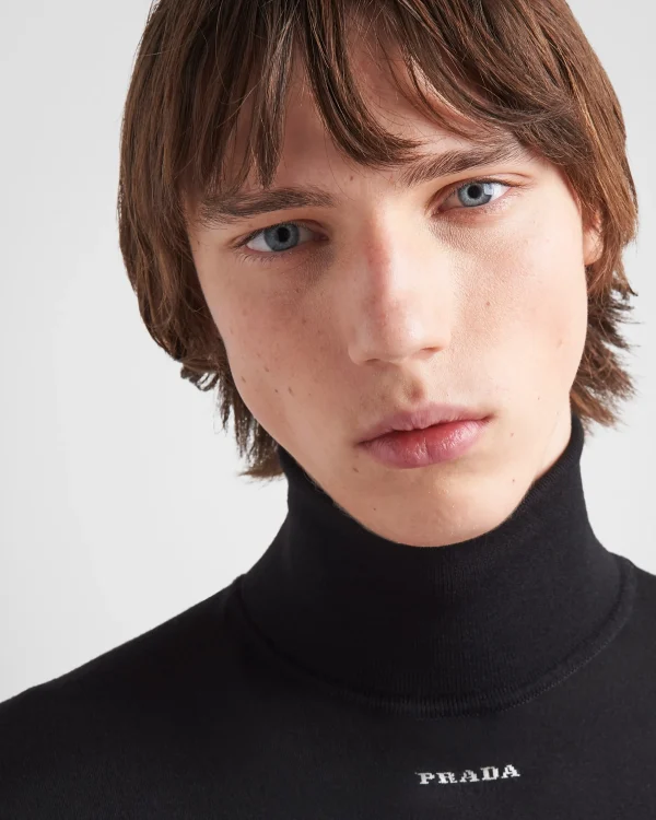 Knitwear*Prada Superfine turtleneck sweater Black