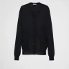 Knitwear*Prada Superfine wool cardigan Black