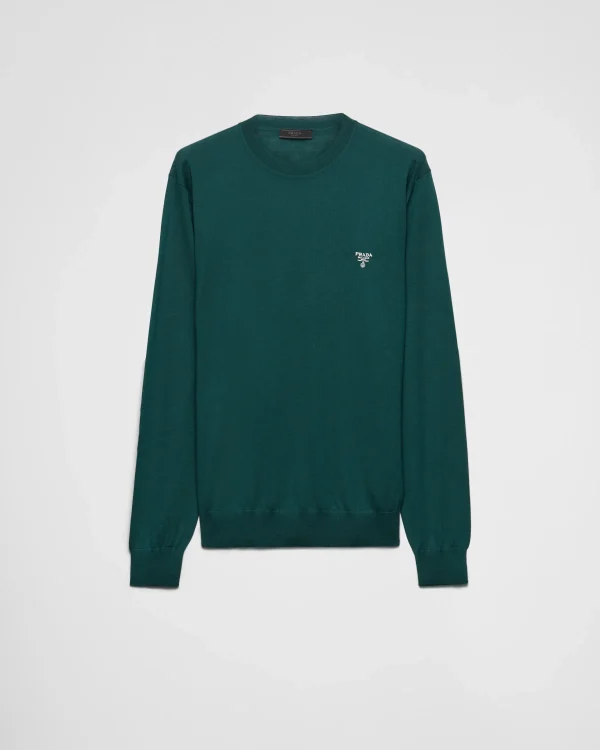 Knitwear*Prada Superfine wool crew-neck sweater Bottle