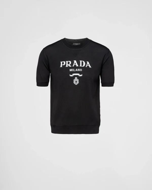 Knitwear*Prada Superfine wool crew-neck sweater Black