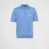 Knitwear*Prada Superfine wool polo shirt Aviatorblue