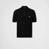 Knitwear*Prada Superfine wool polo shirt Black