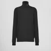 Knitwear*Prada Superfine wool turtleneck sweater Black