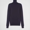 Knitwear*Prada Superfine wool turtleneck sweater Navy