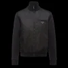 Jogging Suits And Sweatshirts*Prada Sweatshirt cardigan with Re-Nylon details Black/black