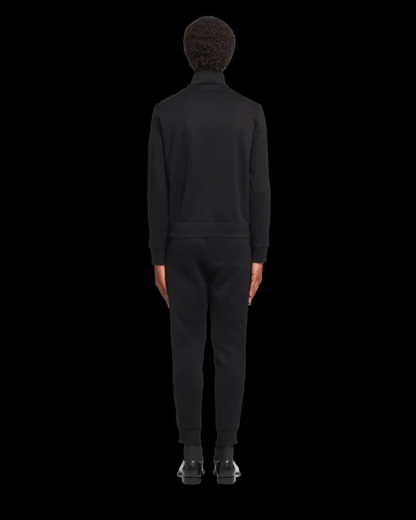 Jogging Suits And Sweatshirts*Prada Sweatshirt cardigan with Re-Nylon details Black/black