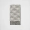 Silks And Scarves*Prada Symbole double wool and cashmere scarf Gray/white