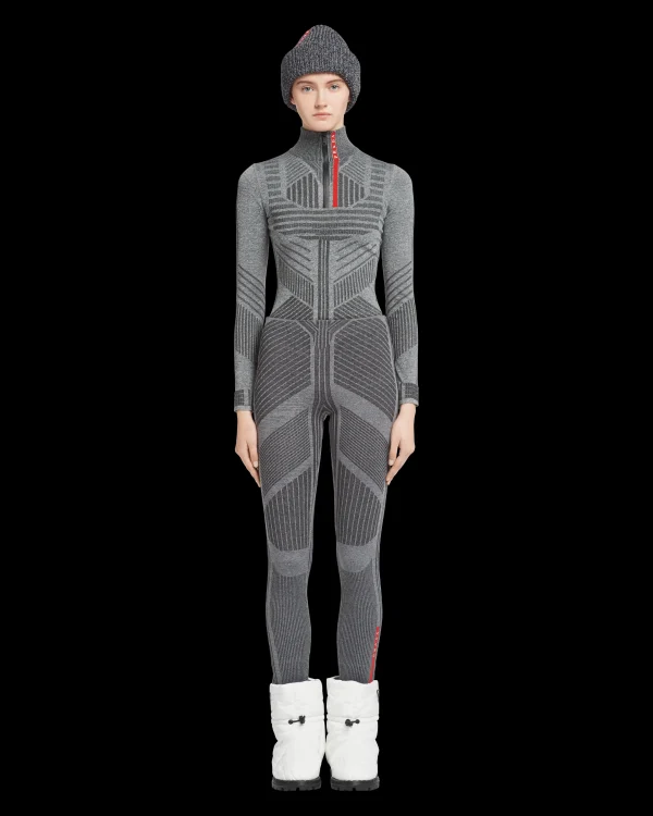 Women's Collection*Prada Tech Rec Re-Nylon piqué leggings Grey