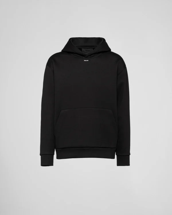 Jogging Suits And Sweatshirts*Prada Technical cotton hoodie Black