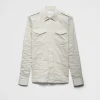 Shirts*Prada Technical cotton shirt Limestone