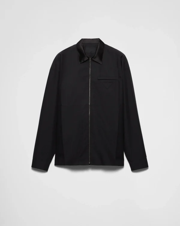 Shirts*Prada Technical cotton shirt Black