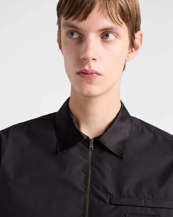 Shirts*Prada Technical cotton shirt Black