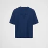 T-shirts And Polo Shirts*Prada Technical cotton T-shirt Navy