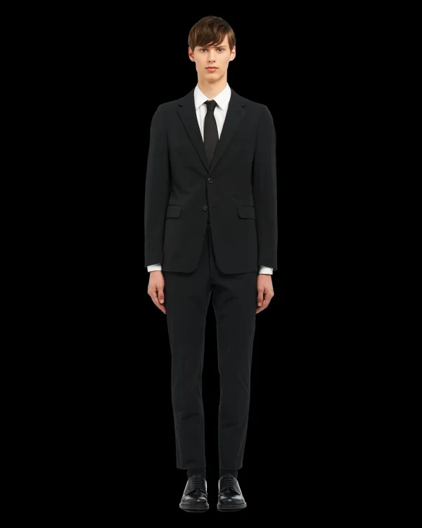 Suits*Prada Technical fabric single-breasted suit Black