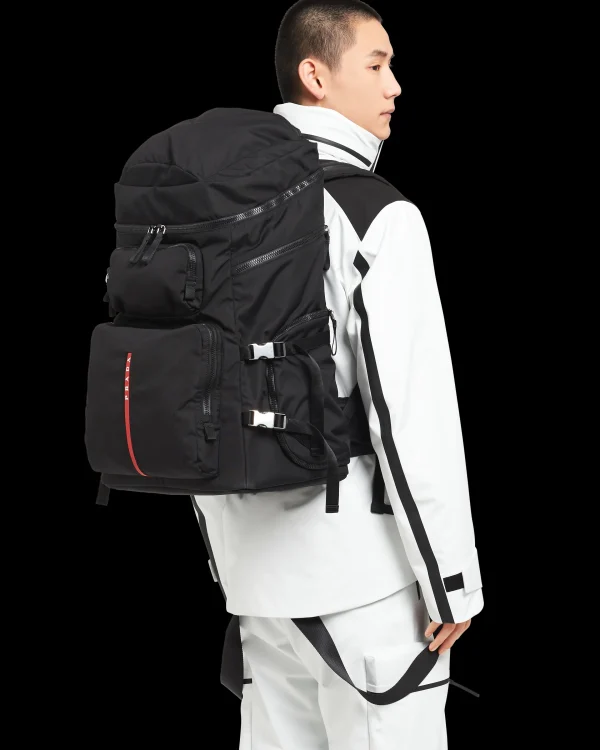 Men's Collection*Prada Technical fabric ski boot backpack Black