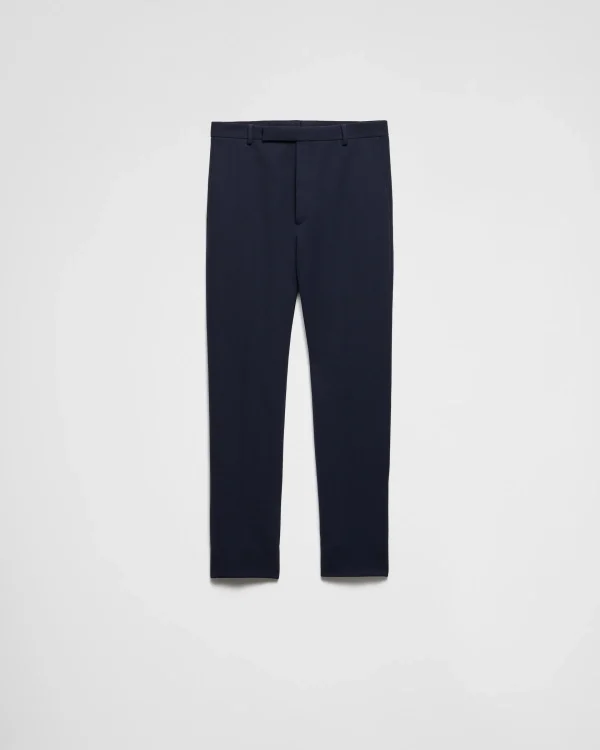 Trousers And Bermudas*Prada Technical gabardine pants Navy