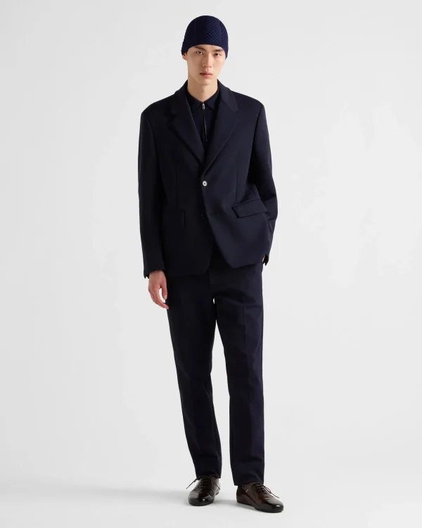 Trousers And Bermudas*Prada Technical gabardine pants Navy