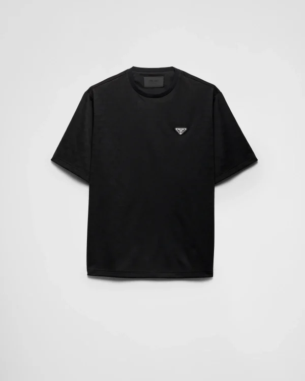 T-shirts And Polo Shirts*Prada Technical jersey T-shirt Black