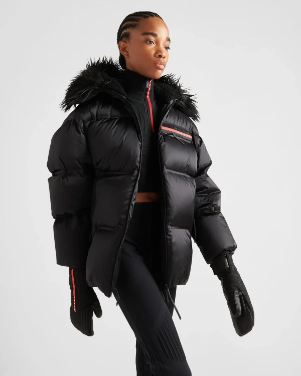 Women's Collection*Prada Technical Re-Nylon down jacket Black