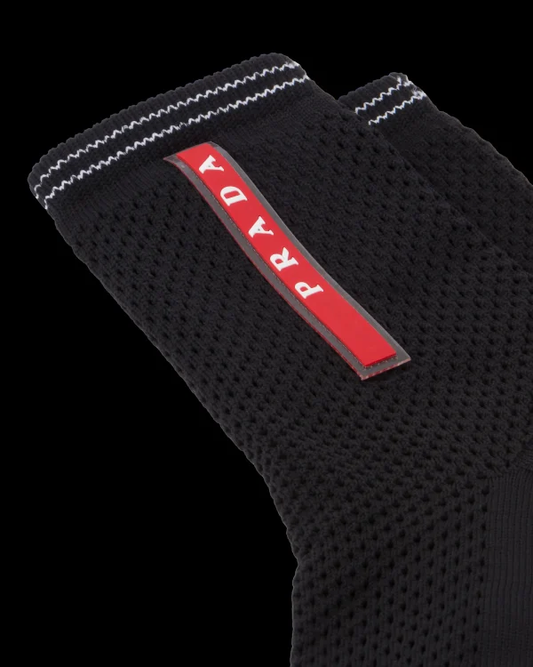 Men's Collection*Prada Technical yarn ankle socks Black