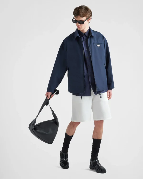 Outerwear*Prada Technical-poplin jacket Blue