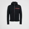 Men's Collection*Prada Techno Piqué hoodie Black